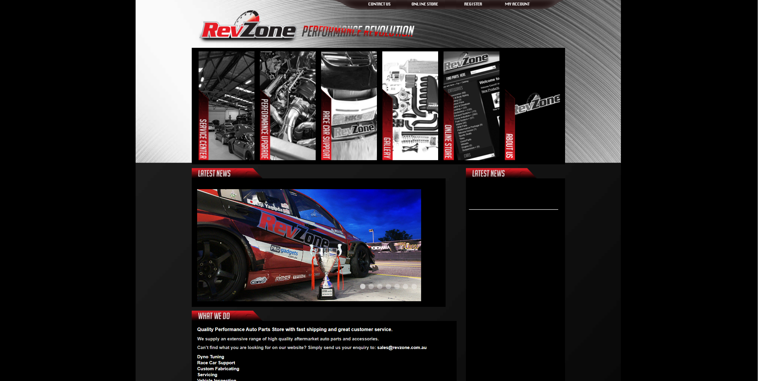RevZone old website — dated design